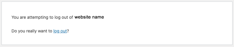 Logout of WordPress without confirmation